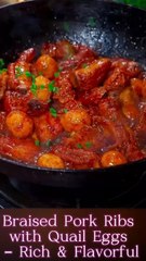 Braised Pork Ribs with Quail Eggs – Rich & Flavorful