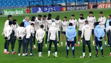 Real Madrid prepare for champions league playoff at the Etihad