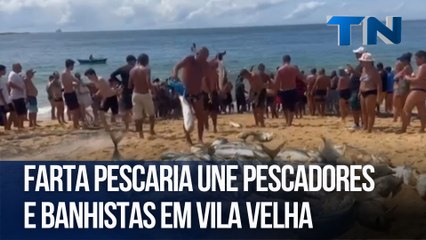 Farta pescaria une pescadores e banhistas em Vila Velha