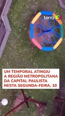 Vídeos mostram gelo cobrindo o chão após temporal com granizo em São Paulo #shorts