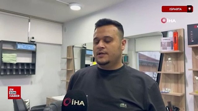 Isparta'da camlarını taşla indirdikleri kuaför dükkanında 60 bin liralık zarar