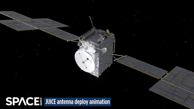 Watch How ESA Juice Spacecraft's Antenna Was Released From The Mounting Bracket