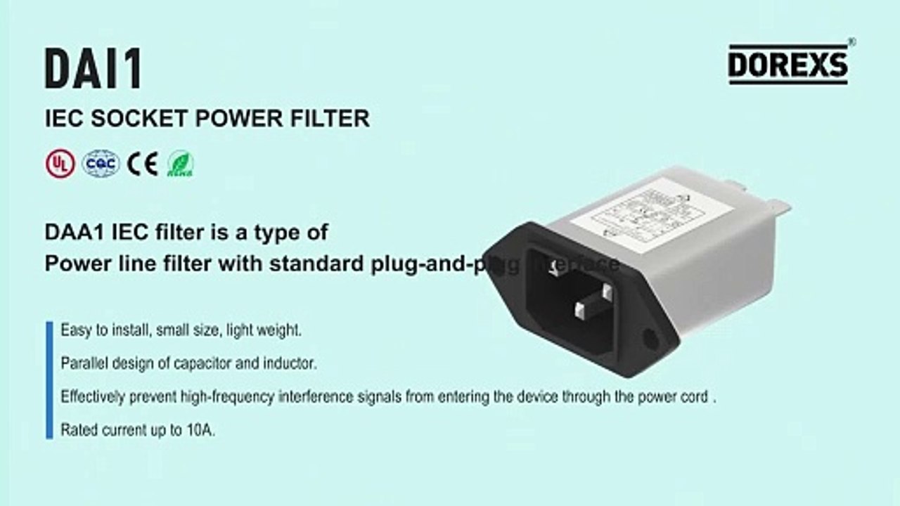 DAI1 IEC Inlet EMI Filter Module