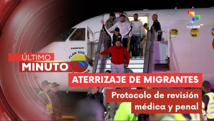 Ministro de Interior, Justicia y Paz recibe primer vuelo de migrantes