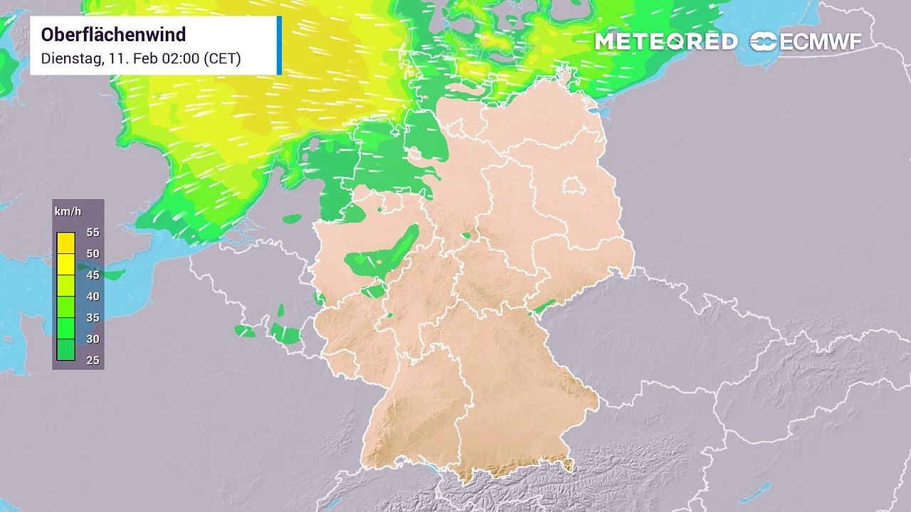 Abgesehen von den Küstenregionen gibt es aktuell kaum Wind: Schadstoffe können sich daher stark ansammeln!