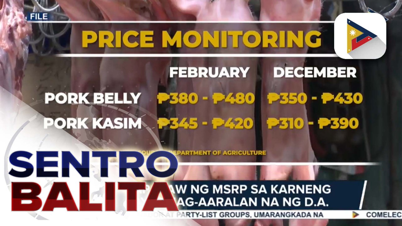 Pag-aaral ng D.A. sa pagpapataw ng MSRP ng karneng baboy, inaasahang matatapos sa loob ng dalawang linggo