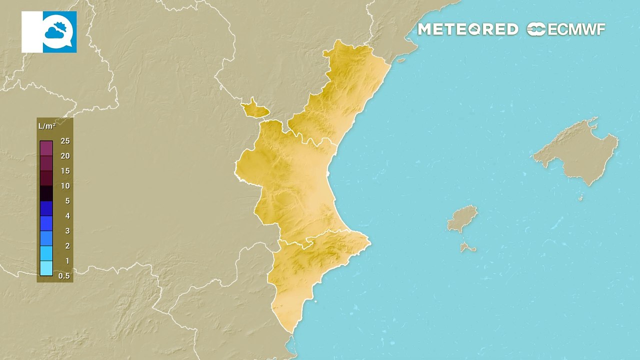 Una pequeña borrasca fría dejará lluvias localmente fuertes y algunas tormentas en la Comunidad Valenciana