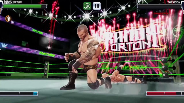 wwe mayhem 3 matches 1vs1 mobile gameplay video randy orton seth rollins the rock undertaker dominik mysterio