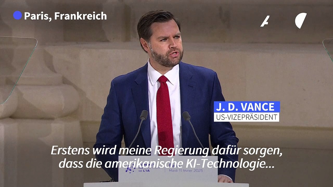 US-Vizepräsident Vance: Regulierung würde KI abwürgen