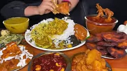ASMR EATING BENGALI FOOD SHAAK,BEGUNI,FISHFRY,MURGIR JHOL,DUDH SHUKTO ＊INDIAN MUKBANG＊