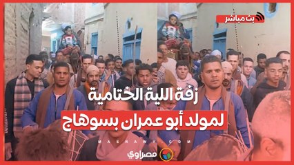 مسيرة بالدفوف والجمال.. زفة اللية الختامية لمولد أبو عمران بسوهاج