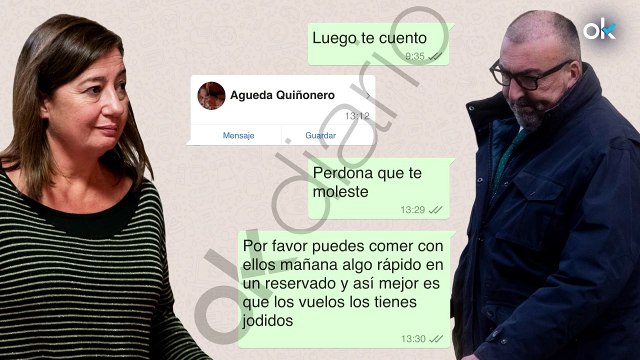 Koldo pidió a Armengol que viera al grupo empresarial de Aldama: Si comes con ellos, te querré siempre