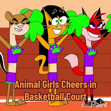 Johnny & Friends: Animal Girls Cheers in Basketball Court in Speedpaint