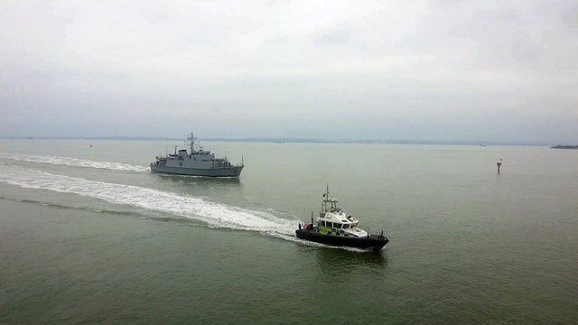 Ukrainian ship Chernihiv, former Royal Navy vessel HMS Shoreham, sails into Portsmouth