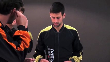 Novak Djokovic in Shaikh Hamdan's wind tunnel in Dubai