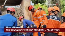 Rencana Silaturahmi Berujung Maut: Truk Muatan Batu di Sukabumi Terguling Timpa Mobil, 4 Orang Tewas