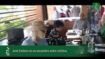 José Cestero en un encuentro entre artistas