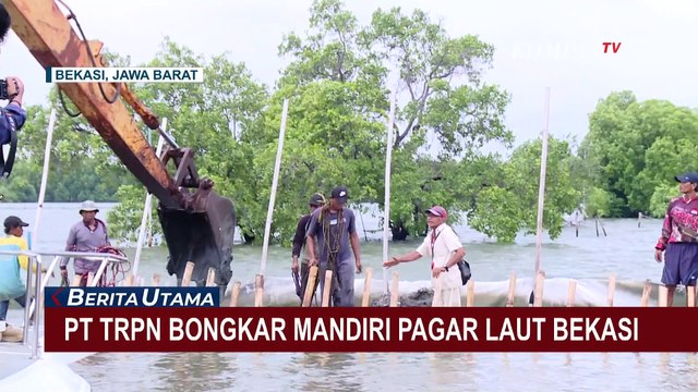 Rekaman PT TRPN Bongkar Mandiri Pagar Laut di Bekasi, Dirjen PSDKP Beri Apresiasi