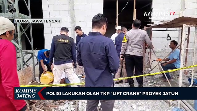 Polisi Lakukan Olah TKP Lift Crane Proyek Jatuh