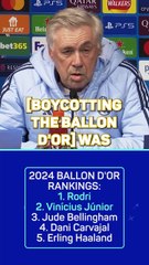 Ancelotti defends Ballon d'Or boycott