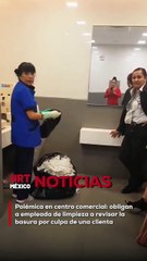 El indignante momento quedó captado en video por otra usuaria, quien ingresó al baño y grabó el maltrato que vivió la empleada de limpieza.