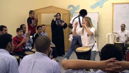 Drumming for students with hearing disabilities