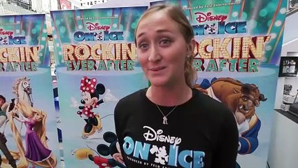 Cast of Disney On Ice – Rockin’ Ever After hold a skating clinic