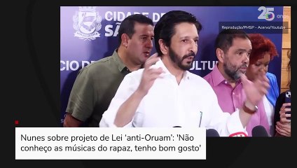 Nunes sobre projeto de Lei ‘anti-Oruam’: 'Não conheço as músicas do rapaz, tenho bom gosto'