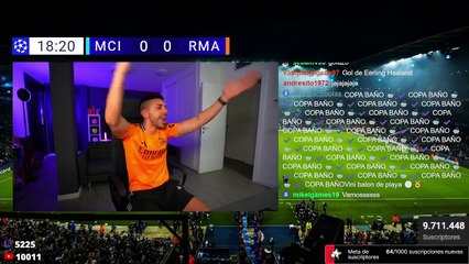 DjMaRiiO reacciona al primer gol del Manchester City contra el Real Madrid