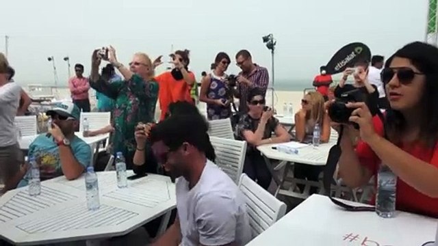 Tennis player Andy Murray joins Indian celebrity chef Sanjeev Kapoor in a cooking session in Dubai