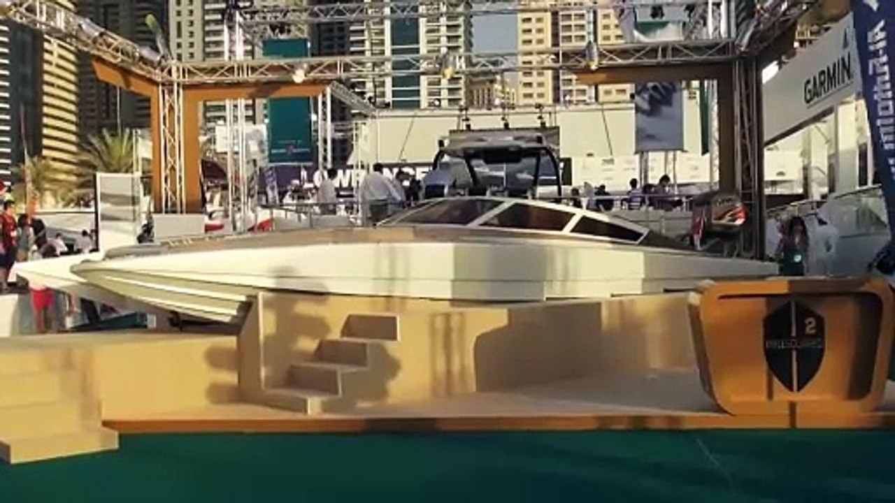 Luxury yachts and kayaks at Dubai International Boat Show