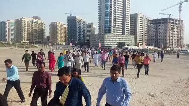 Crowd flocks to the Dubai Cricket Stadium for Narendra Modi speech