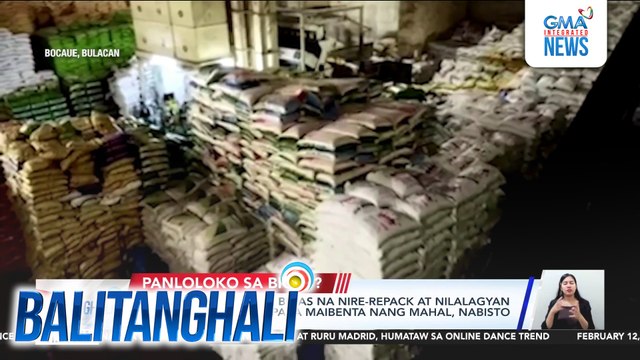Lumang imported na bigas na nire-repack at nilalagyan umano ng pabango para maibenta nang mahal, nabisto sa isang warehouse | Balitanghali