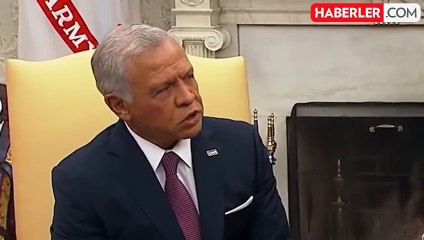 Trump ile görüşen Kral Abdullah'ın garip mimikleri dikkatlerden kaçmadı