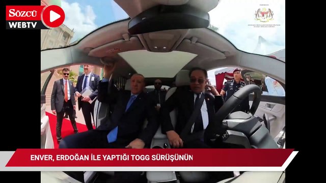 Malezya Başbakanı Enver, Cumhurbaşkanı Erdoğan ile yaptığı TOGG sürüşünün videosunu paylaştı