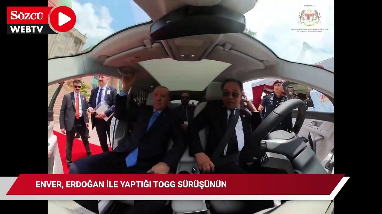 Malezya Başbakanı Enver, Cumhurbaşkanı Erdoğan ile yaptığı TOGG sürüşünün videosunu paylaştı