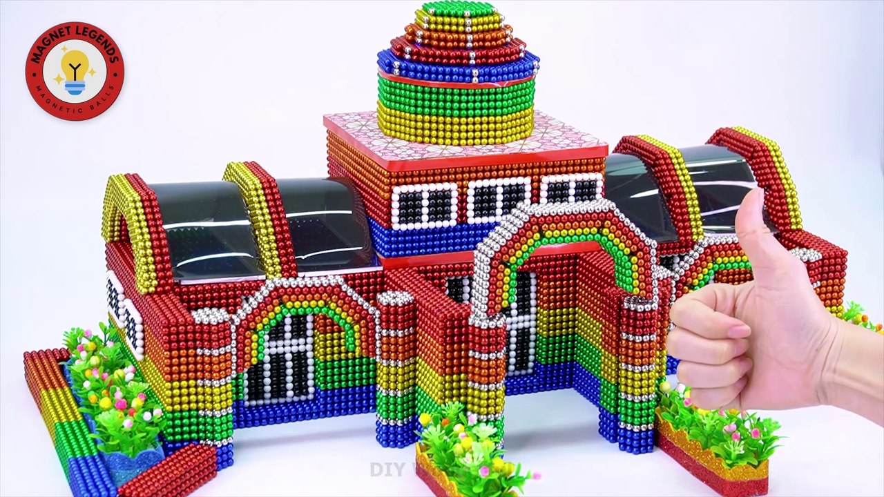 DIY - Cómo construir una villa doble y una hermosa piscina para hámsters con bolas magnéticas