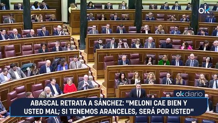 Abascal retrata a Sánchez: "Meloni cae bien y usted mal; si tenemos aranceles, será por usted"