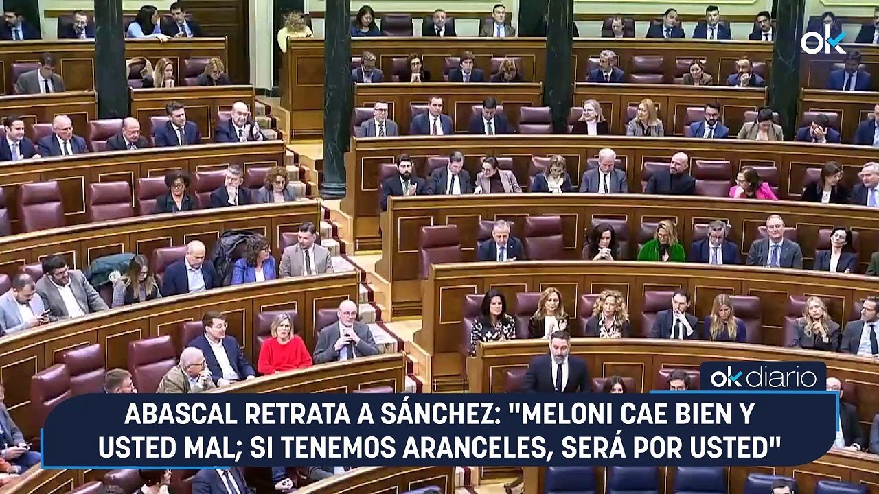 Abascal retrata a Sánchez: "Meloni cae bien y usted mal; si tenemos aranceles, será por usted"