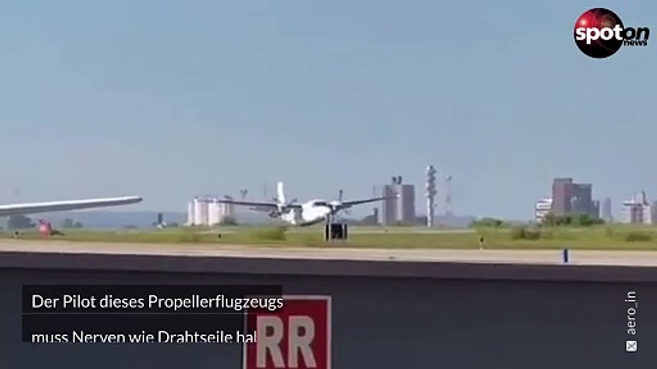 Fahrwerk kaputt: Flugzeug rutscht bäuchlings über Landebahn