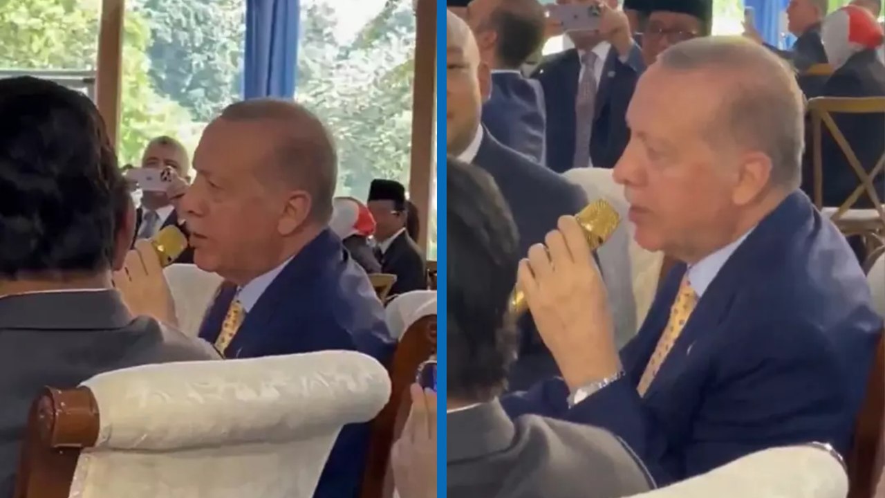 Cumhurbaşkanı Erdoğan Endonezya’da Mehter Marşı’na eşlik etti