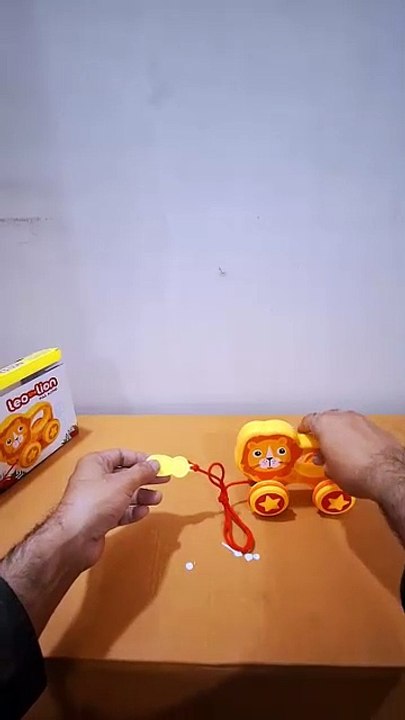 Prem Ratna's Leo The Lion Pull Along Toddler Toy, Encourages Baby Early Walking Toy