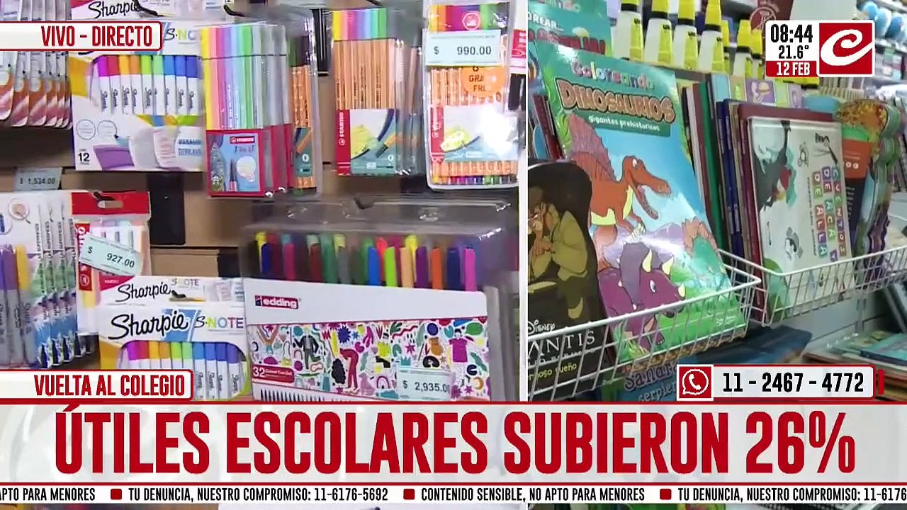 ¿Cuánto aumentaron los útiles escolares?