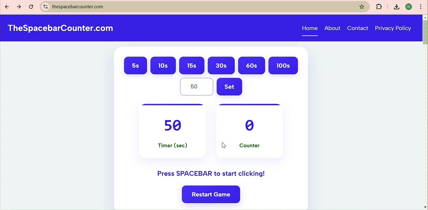 TheSpacebarCounter.com – Test Your Spacebar Speed Like Never Before!