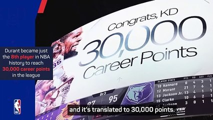 A special and historic night - Durant reaches 30,000 NBA points