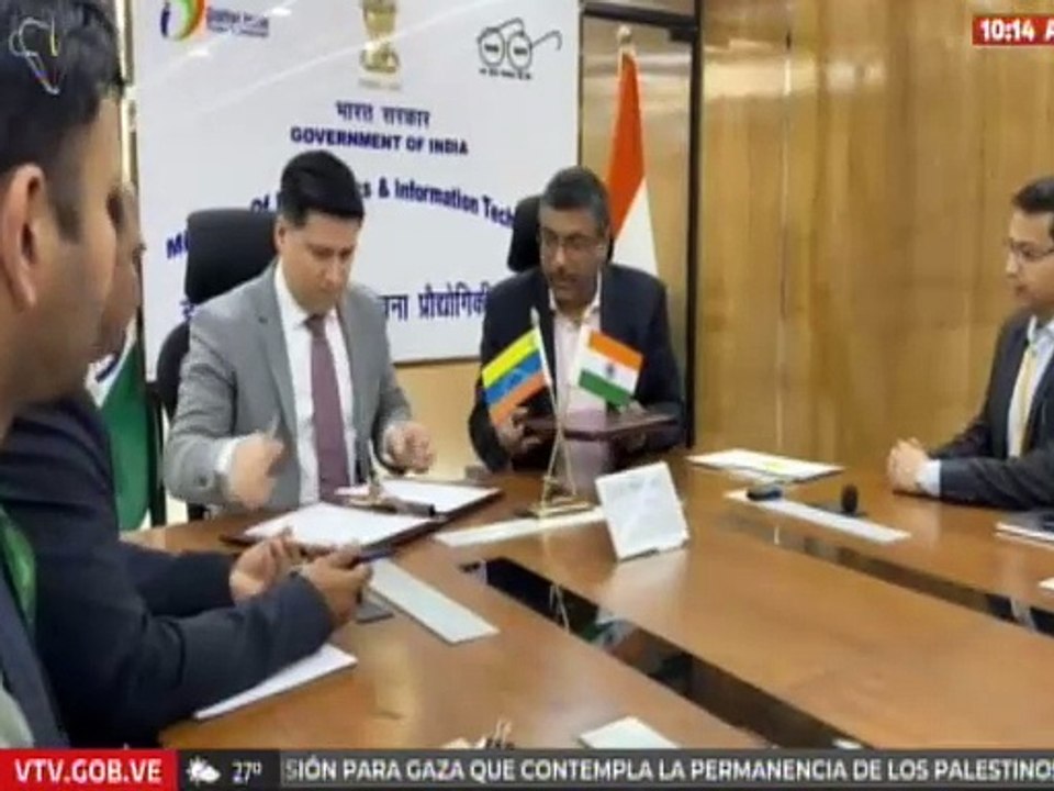 Venezuela y la India firman acuerdo en cooperación digital que impulsará sectores como la educación