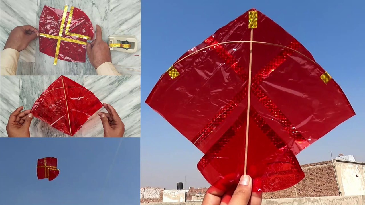 Transparent gift Paper small kite making and flying tutorial - DIY kite