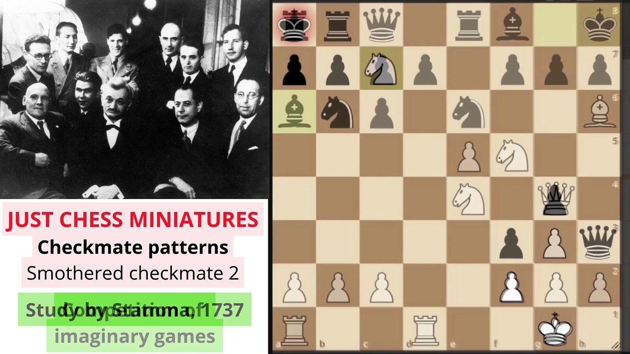 Checkmate patterns. Smothered checkmate 2