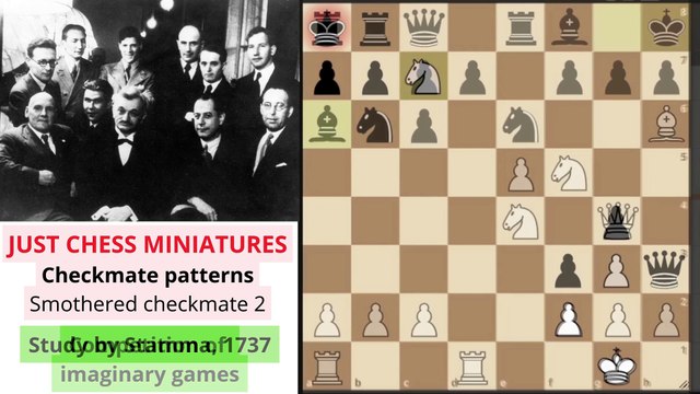Checkmate patterns. Smothered checkmate 2