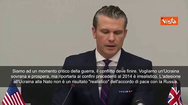 Pete Hegseth (Pentagono): L'Ingresso dell'Ucraina nella Nato non è realistico